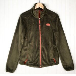 The North Face Olive Jacket with Orange Details